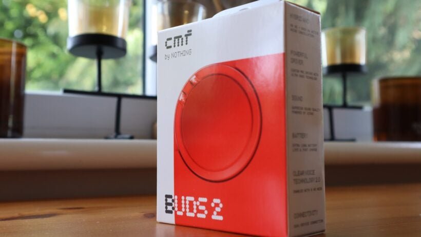 The CMF Buds 2 boxed