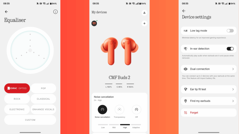 Using the CMF Buds 2 within the Nothing X app