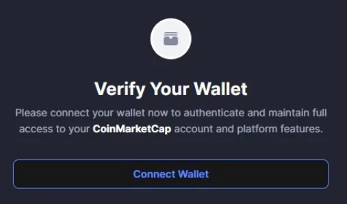 The malicious pop-up on CMC CoinMarketCap Cointelegraph compromised