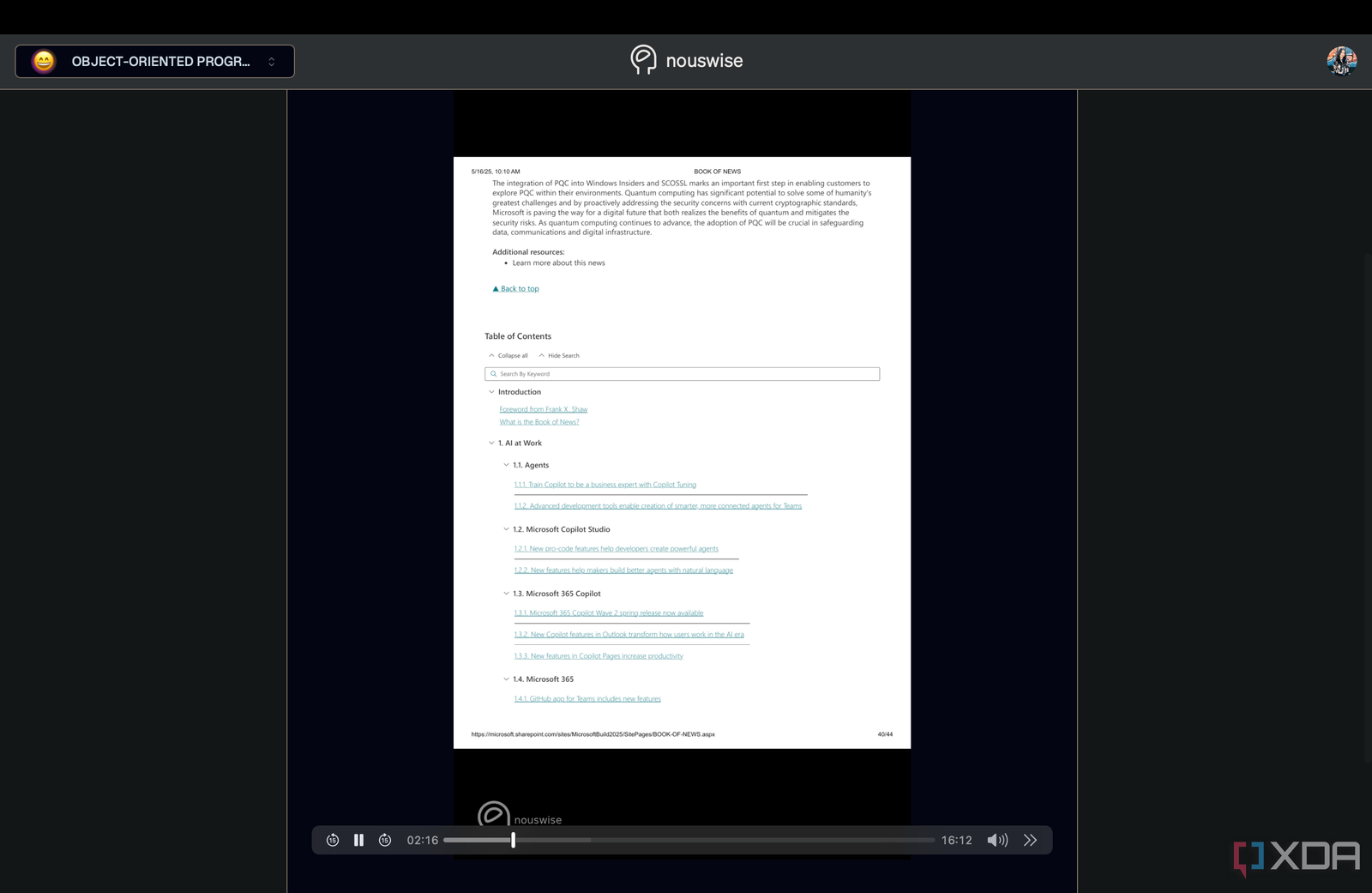 Nouswise AI podcast generated